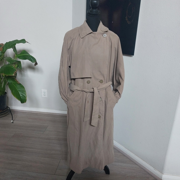 NEW YORK HARBOR From ANDREA Vintage Trench Coat Size 8P. - Picture 8 of 15